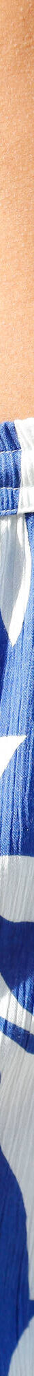 Pantalon droit imprimé, crépon fluide (bleu / écru) Pantalon droit imprimé, crépon fluide (bleu / écru)